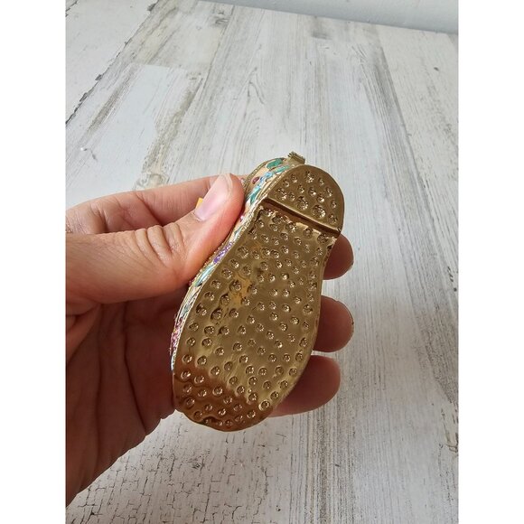 Kalifano shoe stiletto roses trinket box jewelry rhinestone jeweled flowers mini - Picture 7 of 8